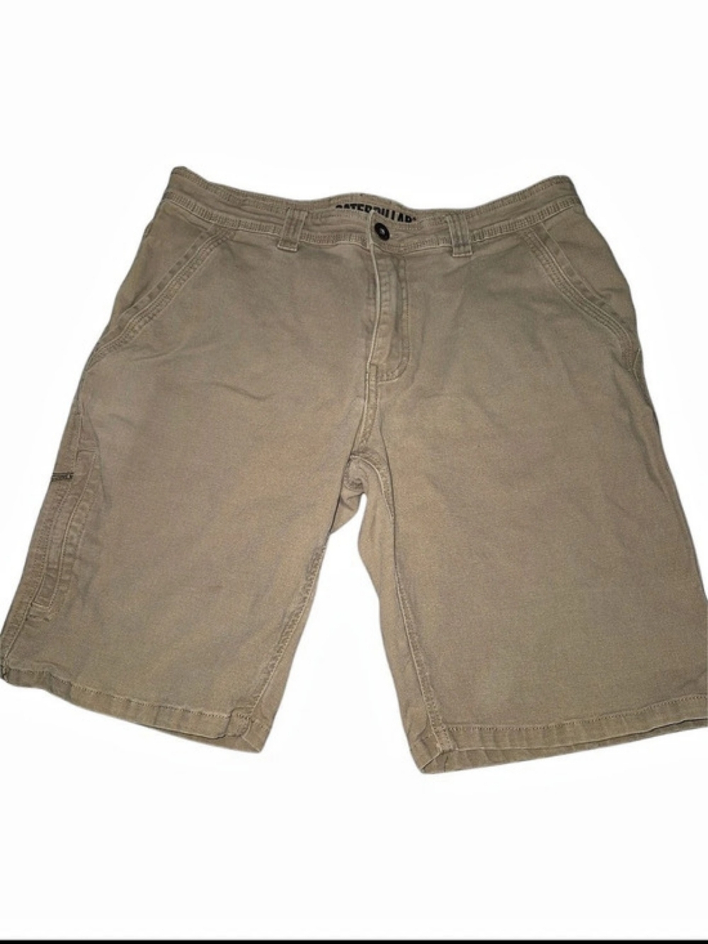 Caterpillar Men's Tan Canvas Cargo Utility Workwear Shorts Size 32